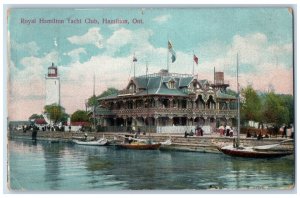 Hamilton Ontario Canada Postcard Royal Hamilton Yacht Club 1906 Antique