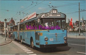 Switzerland Postcard - Lucerne Articulated Trolleybus Signed Kriens  RS37518