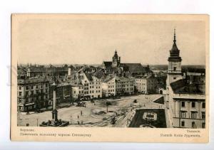 248329 POLAND Warsaw monument King Sigismund OLD St.Eugenie PC