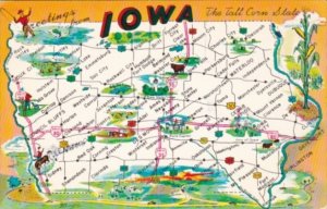 Greetings From Iowa With Map