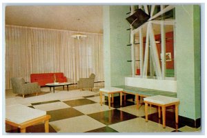 1952 Student Union Lounge Concordia Teacher's College River Forest IL Postcard