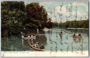 Dallas Texas 1906 Tuck's Postcard Boating on Exall Lake