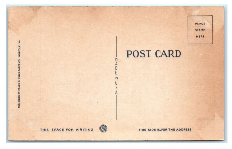 Large Letter Linen ~ VIRGINIA BEACH, VA Virginia  c1940s Frank Ennis Postcard