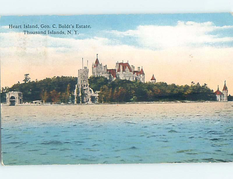 Divided-Back SURFING SCENE Heart Island - Thousand Islands New York NY hp4867