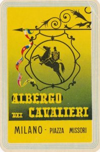 Italy Milano Albergo Dei Cavalieri Vintage Luggage Label lbl0131