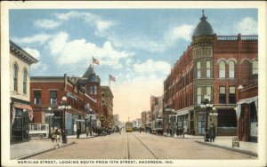 Anderson IN Meridian St. South From 10th c1920 Postcard