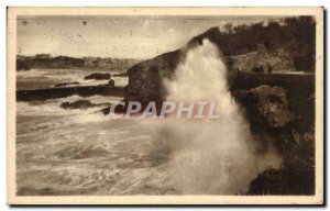 Old Postcard Biarritz Un Coup de Mer l & # 39Attalaye