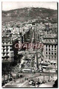 Postcard Modern Barcelona Rambla de Cataluna