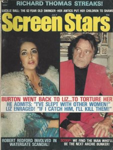 Screen Stars Vintage July 1974 Magazine Liz Taylor Richard Burton Lucille Ball