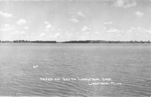 Lindstrom Minnesota~South Lindstrom Lake Scene~Shoreline in Distance~1950s RPPC