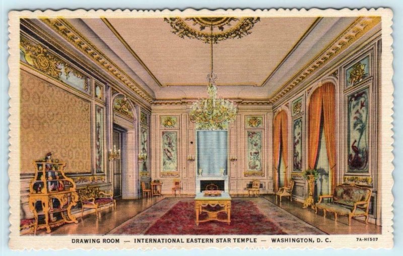 3 Postcards WASHINGTON D.C. ~ International EASTERN STAR TEMPLE c1940s Linens