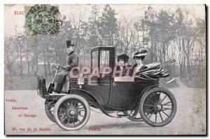 Old Postcard Automobile Car Bastille Paris Street Taxi