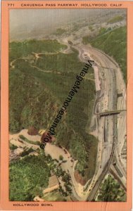 Cahuenga Pass Parkway Hollywood CA Postcard PC338