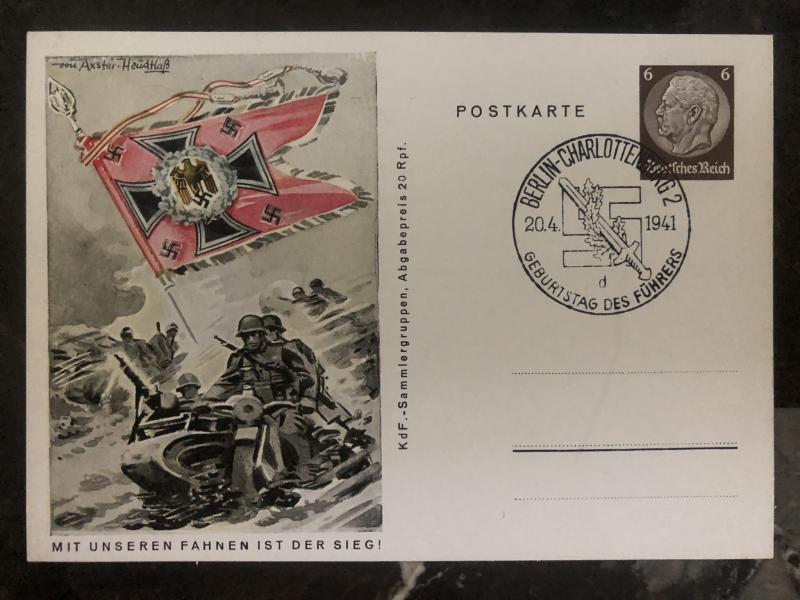 1941 Berlin Germany PS Patriotic Postcard cover Army our flags is the victory