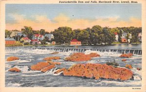 Pawtucketville Dam & Falls Merrimack River - Lowell, Massachusetts MA