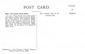 The Grand Pump Room Bath UK Postcard  