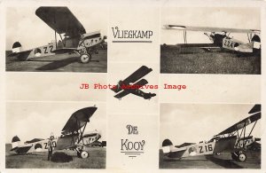 Dutch Military, RPPC, Netherlands, Vliegkamp de Kooy Airport, Early Airplanes