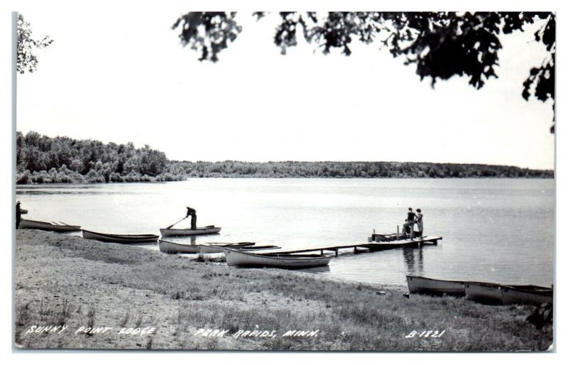 RPPC Sunny Point Lodge, Wing Lake, Park Rapids, MN Postcard *5C
