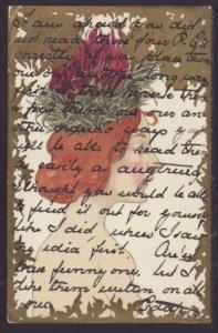 Fantasy Flowers,Woman's Face Postcard 