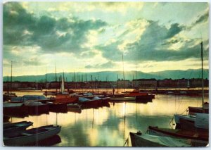 Postcard - Abendstimmung im Hafen - Geneva, Switzerland