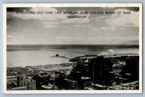 Looking East Over Lake Michigan From Chicago Board Of Trade RPPC Photo Postcard