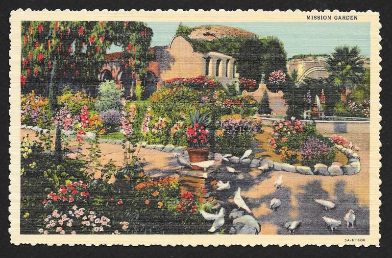 Mission Garden San Juan Capistrano California Unused c1935