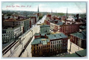 c1905 Bird's Eye View Of Utica New York NY, Trolley Buildings Antique Postcard