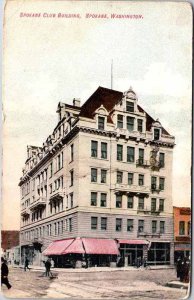 Postcard SHOPS SCENE Spokane Washington WA AK7902