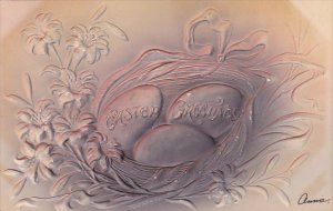 Easter Greetings Basket Of Easter Egg Embossed 1909