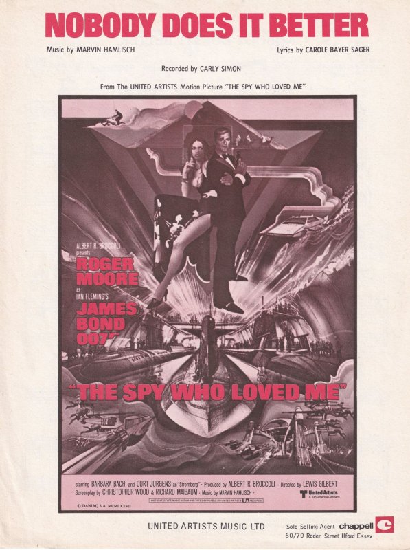 Nobody Does It Better James Bond 1970s Sheet Music