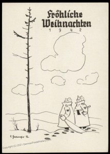 3rd Reich Germany 1942 Weihnacht Christmas Card Cover UNUSED 100688