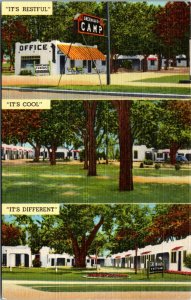 Postcard NM Roswell Greenhaven Camp Routes 380 & 285 Multi-view LINEN 1940s A19