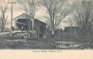 Bunkers Bridge, Hudson, New York, early postcard, unused