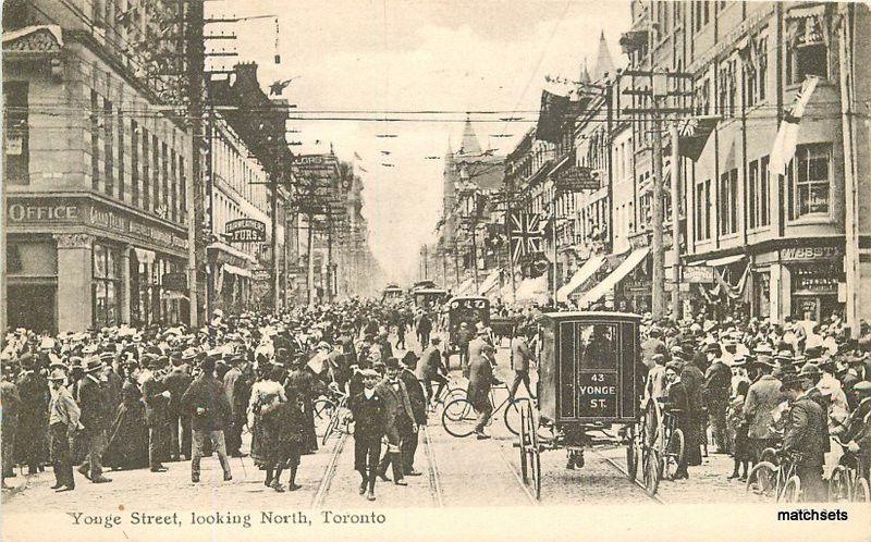 1906 TORONTO CANADA Youge  Street looking North Valentine postcard 687