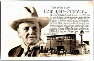 RPPC Men of the West Series Ham Bell Dodge City KS Mayor Vintage Postcard C30