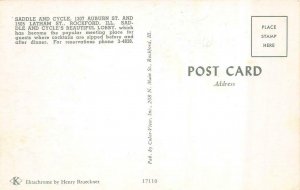 ROCKFORD, IL Illinois  SADDLE & CYCLE RESTAURANT~Lobby ROADSIDE c1950's Postcard