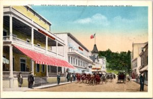 Postcard New Mackinac and New Murray Hotels in Mackinac Island, Michigan