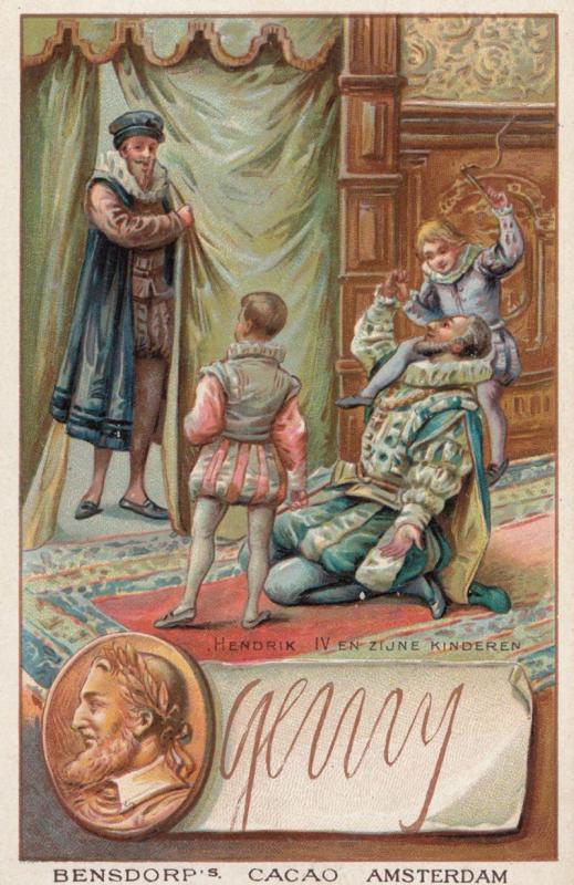 Henry VI 6 Printed Signed Bendorps Drink Cocoa Postcard Antique Trade Card