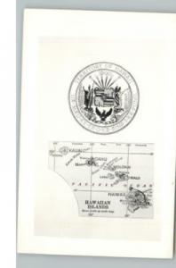 HI State Seal Map Postcard