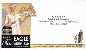 A. Kaplan Painting and Decorating Card 220 Isabella Avenue Irvington NJ 