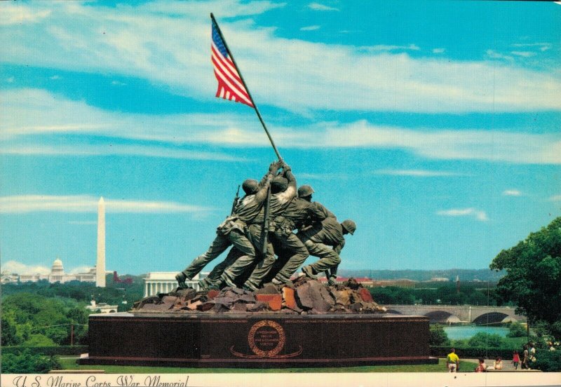 USA US Marine Corps War Memorial Arlington Vintage Postcard BS.09