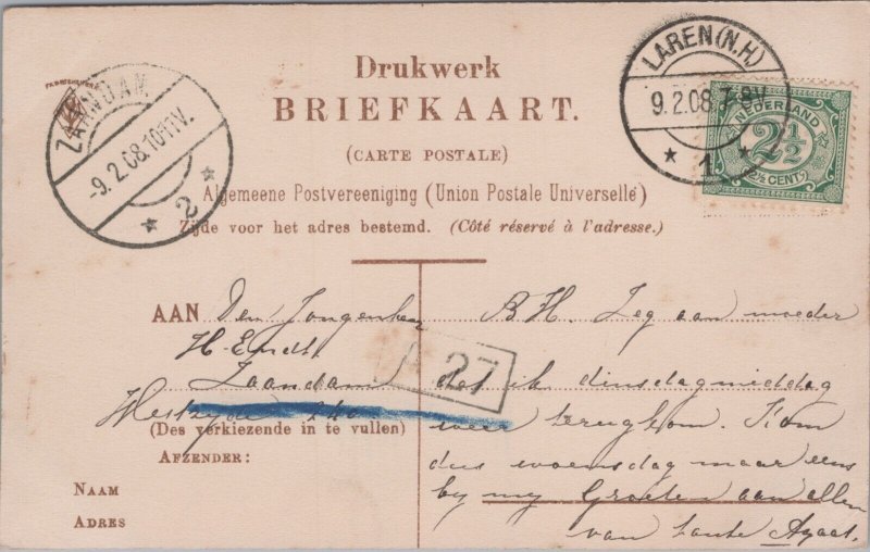Netherlands Laren Vintage Postcard 09.07