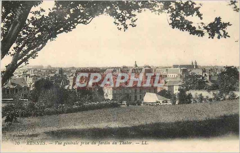 Postcard Old Rennes Generale view taken from the Garden of Tabor