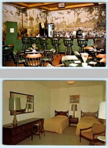 2 Postcards CLEWISTON, Florida FL~ Roadside CLEWISTON INN Everglades Lounge 1979