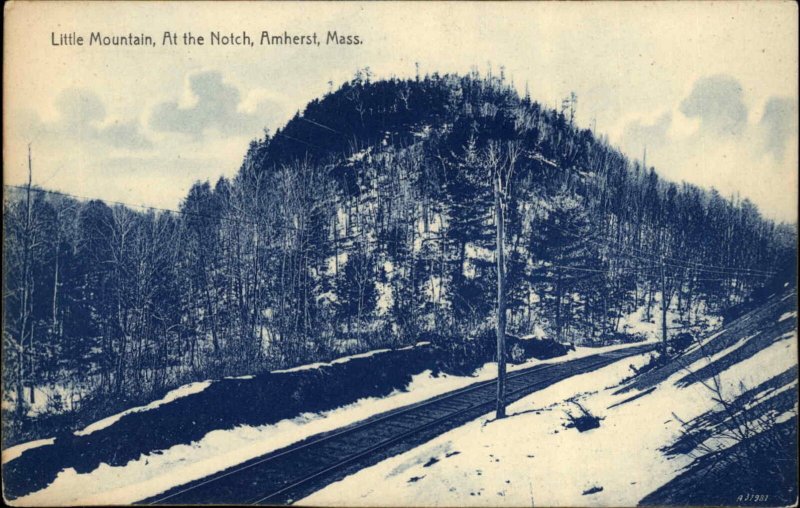 Amherst Massachusetts MA Little Mountain at the Notch c1910 Vintage Postcard