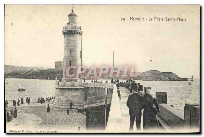 Old Postcard Marseille Lighthouse St. Mary