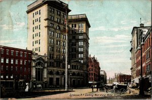 Looking West Along Water Street, Syracuse NY Vintage Postcard B50