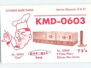 Pre-1980 RADIO CARD - CB HAM OR QSL Edison New Jersey NJ AH2627