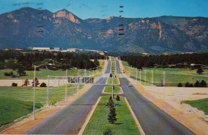 US Air Force Academy North Entrance Drive Colorado Springs CO Postcard Posted