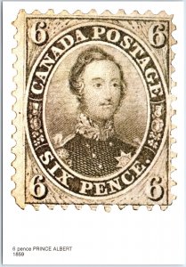 VINTAGE CONTINENTAL SIZE POSTCARD 6 PENCE PRINCE ALBERT STAMP ON CARD CANADA